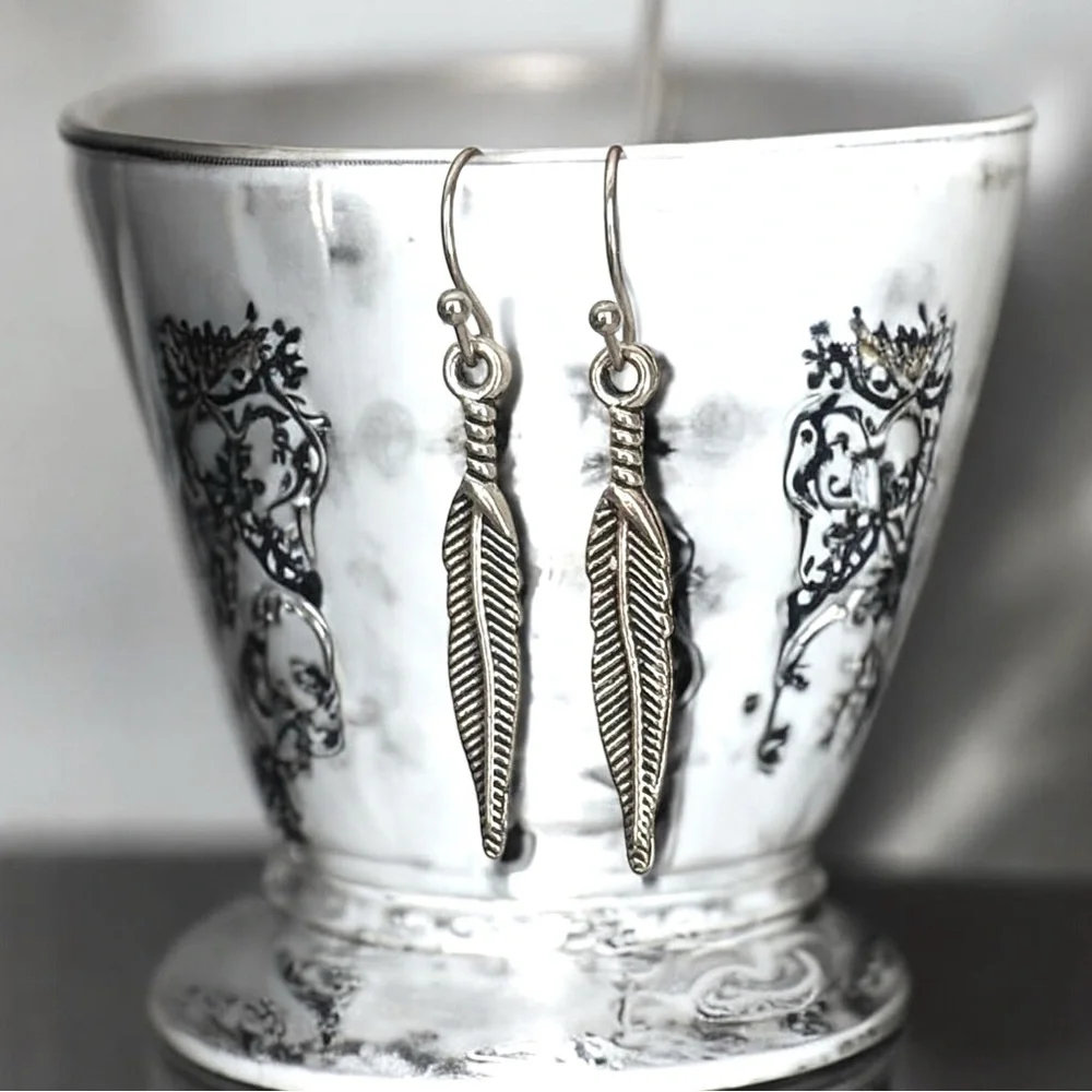 5 For $25💫Silver Feather Dangles